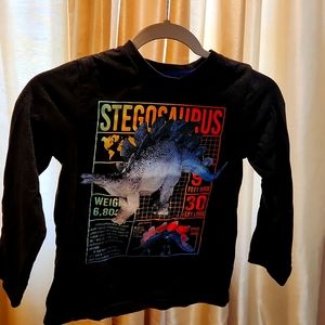 Dark gray Long Sleeved T-shirt from Children's Place with Stegosaurus theme